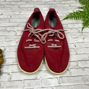 Allbirds Men's Wool Runners Sneaker Shoes Merino Wool Size 10 Red White Fitness